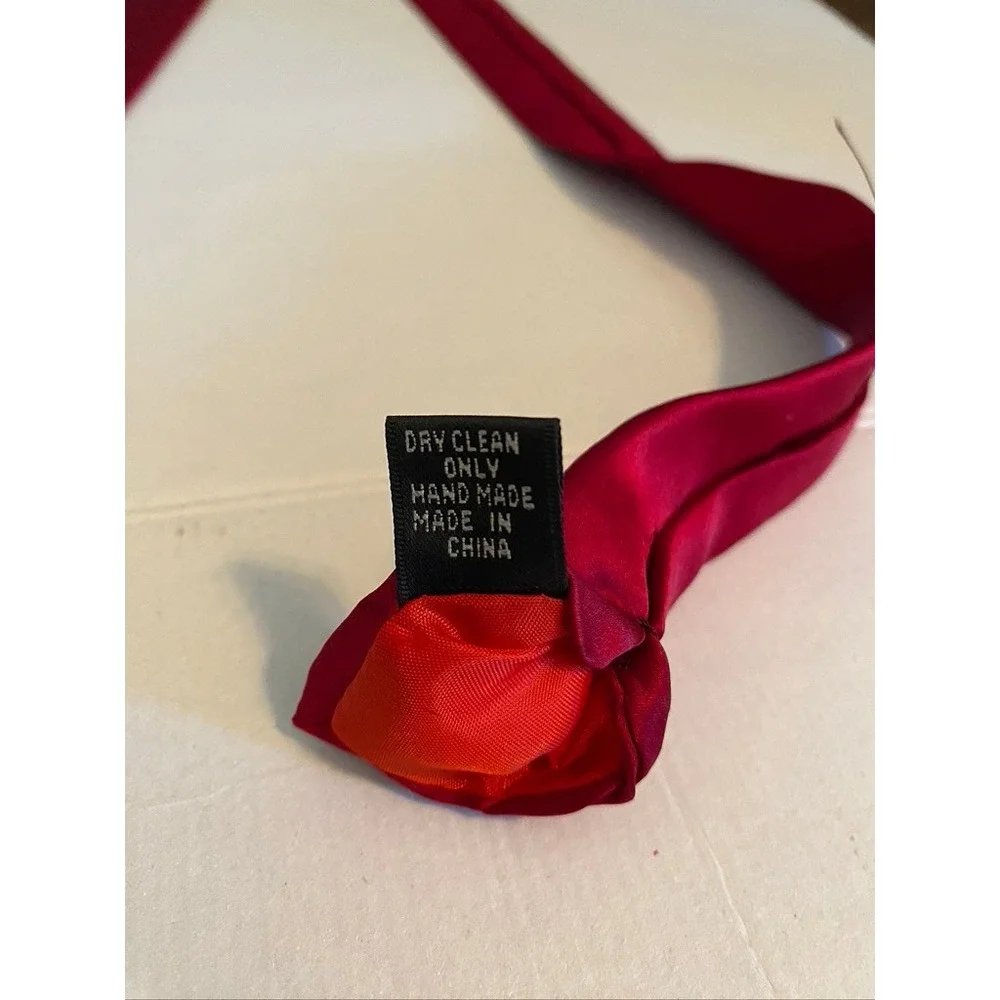 Boston Traders Mens Red Silk Necktie Solid Classic Formal Business Tie